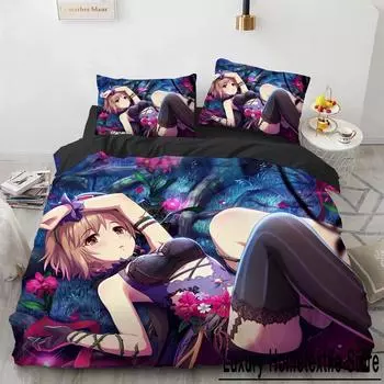 Kawaii Anime sexy Girl Bedding Set Boys Girls Twin Queen Size Duvet Cover Pillowcase Bed Kids Adult Fashion Home Textile 70x133cm 2pcs