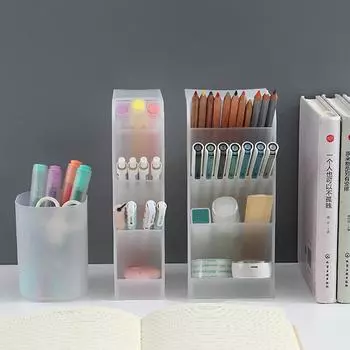 Kawaii Большая емкость для настольных ручек, карандашей, косметики, ящик для хранения, настольный органайзер, подставка, коробка, школьные канцелярские принадлежности