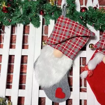 Kawaii Большой Рождественский чулок с конфетами Мультяшный Прочный Подвесной Рождественский Подарочный Мешок Ручной Работы Творческий other красный