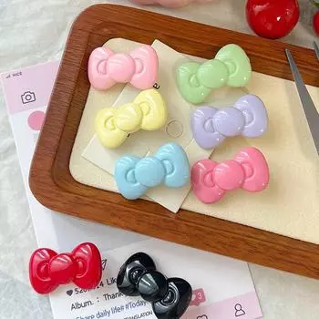 Kawaii Bow Hairpin Аксессуары для волос Милая девушка Сердце Боковая заколка Челка Темперамент Ювелирные изделия жёлтый