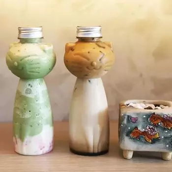 Kawaii бутылки с водой для кошек для молока, чая, кофе, сока, портативная чашка для питья, домашняя прозрачная соковыжималка, принадлежности для бутылок для напитков 500ml
