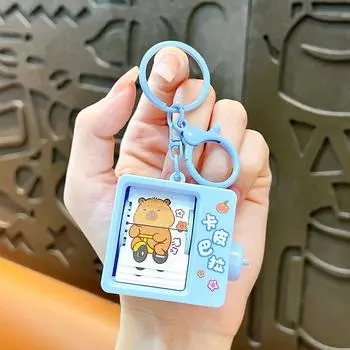 Kawaii Capybara Flip анимированная камера брелок кулон мультфильм анти-тревожность снятие стресса забавная игрушка сумка кулон для детей подарок жёлтый