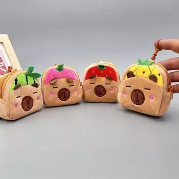 Kawaii Capybara плюшевый брелок мультфильм мини-кошелек для монет автомобиль школьная сумка кулон популярный модный милый подарок as the picture