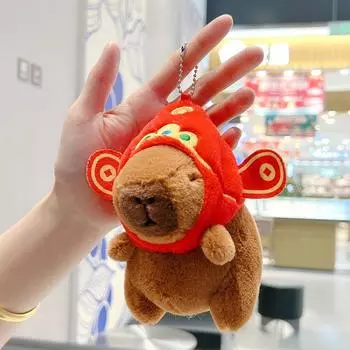 Kawaii Capybara Plush Keychain Cute Bag Decor Pendant Creative Animals Keyring