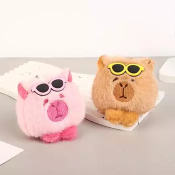 Kawaii Capybara плюшевые игрушки мультфильм чучела животных кукла брелок милый рюкзак кулон для детей подарки на день рождения кофейный
