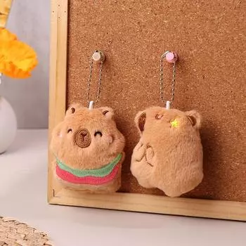 Кавайная капибара пищащая подвеска плюшевая игрушка брошь своими руками обувь и шляпа аксессуары для волос подвесные игрушки as the picture