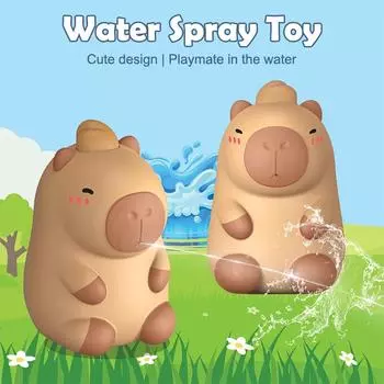 Kawaii Capybara Water Spray Toy Симпатичные мультяшные игрушки для ванны Летние уличные игрушки для струй воды Детская игрушка для брызг для подарков детям one size
