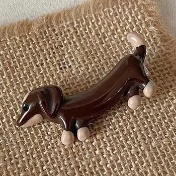 Kawaii Cartoon Chain Necklace Acetic Acid Animal Dog Hair Clip Creative Puppy Ring Gift Hair Clip