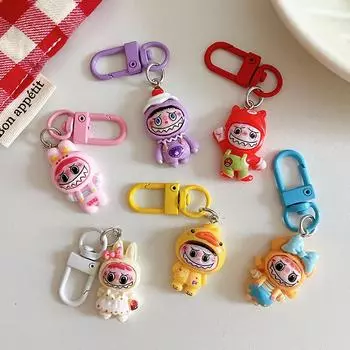 Kawaii Cartoon Labubu Брелки Аксессуары DIY Hand Making Ювелирные изделия Украшения из смолы Декор Принадлежности Сумки Подвески Шармы