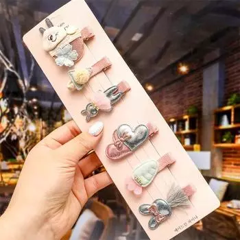 Kawaii Cartoon Princess Children Hairpins Set Girls Kids Flower Hair Clips Pin Accessories Barrettes Hairclip Headdress Headwear