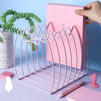 Kawaii Cat металлическая книга журнал подставки для книг подставка для книг держатель книжная полка настольный органайзер для хранения полка белый