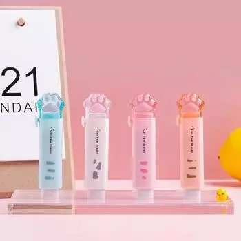 kawaii Cat Paw Rubber Eraser Cute Push-pull Erasers Pencil Art Drawing Homework Erasers for School Office Stationery Supplies