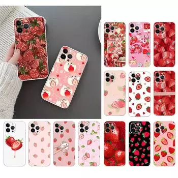 Kawaii чехол для телефона с клубникой для iphone 15 14 Pro Max 13 12 11 Pro Max XSMax XR 12 13 mini 14 Plus iphone 15Pro