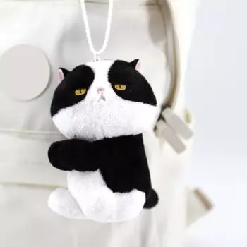 Kawaii Черная кошка плюшевая кукла брелок подвеска игрушка мультфильм мягкая кошечка клипса украшение сумка украшение кукла брелок украшение для детей черный коричневый