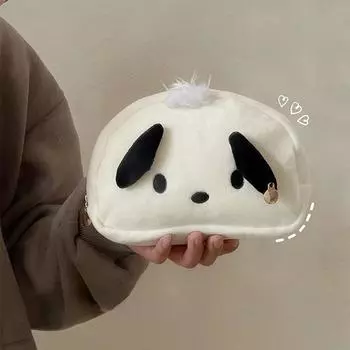 Kawaii, черно-белая собака, большая вместительная плюшевая сумка-карандаш, милые пеналы, канцелярский органайзер, держатель, подарочные призы белый