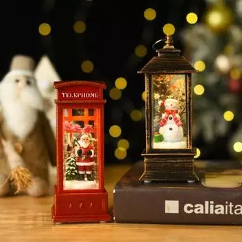 Kawaii Christmas Glowing Candle Light Mini Exquisite Santa Claus Desktop Figurine Modern Cartoon Christmas Doll Toy Car