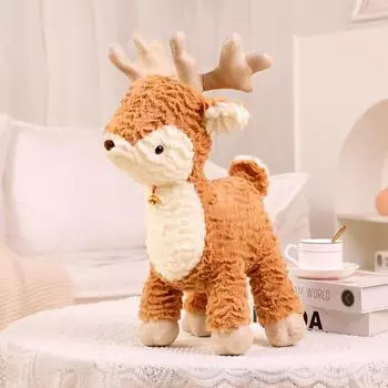 Kawaii Christmas Tree & Elk Plush Dolls Stuffed Soft Plant Toys Sika Deer For Kids Family Xmas Decoration Gift 30cm