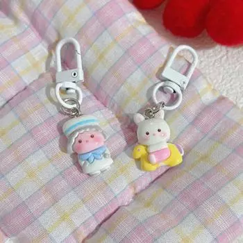 Kawaii Creative Animal Keychain Cute Cartoon Car Keychain Pendant Exquisite Backpack Decoration Accessories Gifts