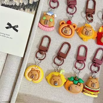 Kawaii Creative Capibala брелок милый мультяшный автомобиль брелки кулон рюкзак украшения аксессуары детские игрушки подарки