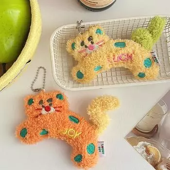 Kawaii Creative Wave Point Cat Брелок Милый Рюкзак Подвеска Мультяшная Кукла Брелок Рюкзак Украшения Аксессуары Подарки розовый