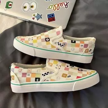 Kawaii Cute Off White Women Footwear Canvas Ladies Shoes Flat Chic Point Hot Promotion Designer 39 New In Shoe Cheap Sale Cotton 35