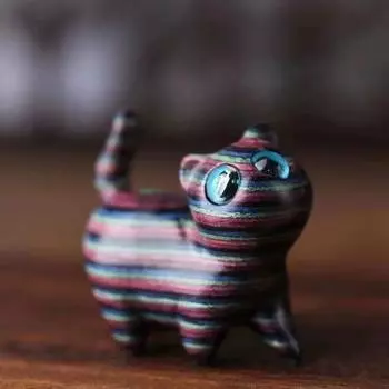 Kawaii деревянная резная фигурка сандаловое дерево радуга автомобиль орнамент животное скульптура дети фиолетовый/красный