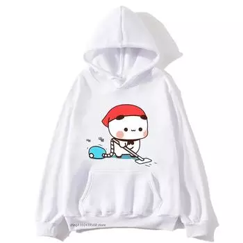 Kawaii DuDu и BuBu убираются в доме Толстовки с капюшоном Panda Bear Brownie Толстовка Зима Осень Пальто Парная одежда для женщин и мужчин S