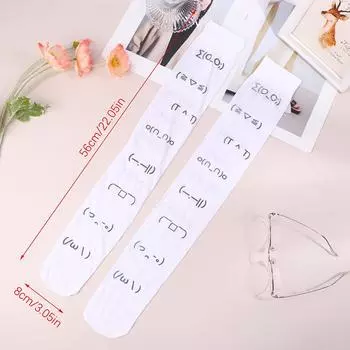 Kawaii Expression Белые граффити с принтом букв, длинные носки, чулки Harajuku выше колена, носки для косплея Y2K