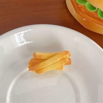 Kawaii Fried Chicken Simulated Food Hair Clip French Fries Duckbill Clip Fake Food Hairpin Geometry Bangs Clip Girls