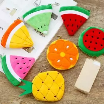 Kawaii Fruits H кошелек для монет детский кошелек на молнии небольшой кошелек для мелочи женский кошелек сумка для денег для девочек мини короткий кошелек с держателем для монет