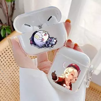 Kawaii Game Genshin Impact Kazuha Zhongli Hutao Xiao Мягкий прозрачный чехол из ТПУ для Airpods Pro 3 2 1, чехол для наушников, чехлы для Airpod