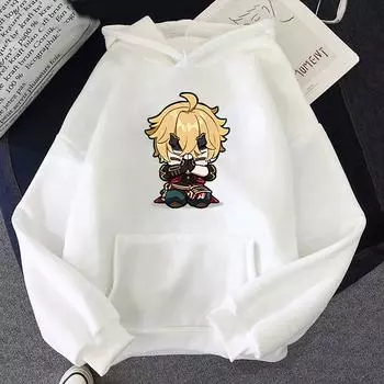 Kawaii Genshin Impact Thoma Толстовка с принтом Harajuku Хип-хоп Уличная одежда для мужчин и женщин Горячие аниме-толстовки с капюшоном Джемперы с капюшоном