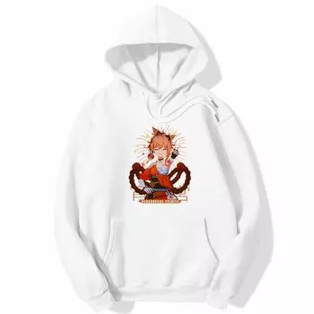 Kawaii Genshin Impact Толстовка Уличная одежда Женская мода Harajuku Толстовка с графикой Мужчины Naganohara Yoimiya Кофты с принтом Эстетический винтаж XS серый
