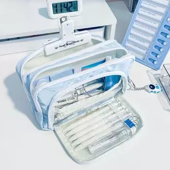 Kawaii Girl Большая вместительная сумка для карандашей Милые эстетичные школьные чемоданы Канцелярские принадлежности Сумка-пенал для ручек Школьные принадлежности для студентов