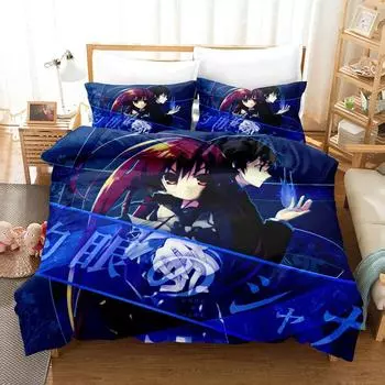 Комплект постельного белья Kawaii Girl Cartoon Shakugan No Shana, постельное белье в стиле аниме, пододеяльник, наборы для домашнего декора, односпальная кровать, размер «king-size», подарок EU Twin 135x200cm