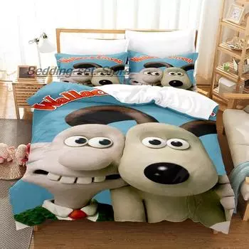 Kawaii Gromit Bedding Set Single Twin Full Queen King Size Bed Set Aldult Kid Bedroom Duvetcover Sets Print Anime Bed Sheet Set 70x133cm 2pcs