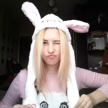 Kawaii Hat Glowing Rabbit Ears Hat Net Red The Same Cute Pinch Ears Will Move The Autumn and Winter Warm Rabbit Hat белый