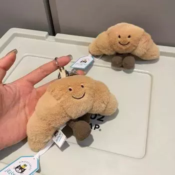 Kawaii Хлеб Плюшевая Подвеска Игрушка Креативные Круассаны Рулет Хлеб Плюшевая Кукла Брелок Украшение Рюкзак Подвеска Подарок 15cm