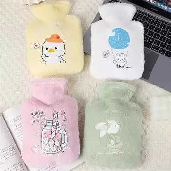 Kawaii Hot Water Plush Bag Cartoon Thick Hot Water Bags Hot Water Bottle Cute Warm Bag Small Portable Student Hand Warmer