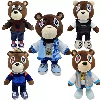 Kawaii Kanye Dropout Bear, плюшевый мишка, плюшевые игрушки Kanye West, выпускной, мягкие, домашний декор, куклы для детей, подарок на день рождения