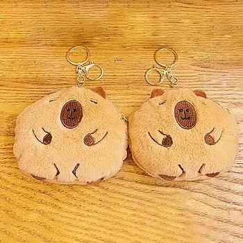 Kawaii Капибара, плюшевый кошелек для монет, милый мультяшный чехол для мелочи для девочек, мини-плюшевый кошелек, сумка для хранения наушников