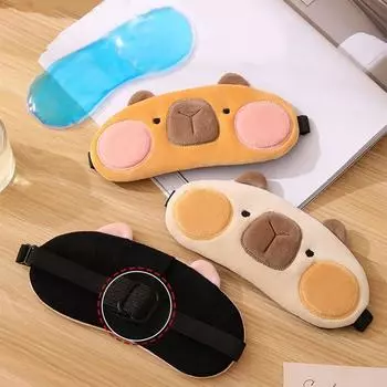 Kawaii Kapybara маска для глаз мультфильм ночной козырек смешной плюшевый спальные повязки на глаза аксессуары для сна кофейный