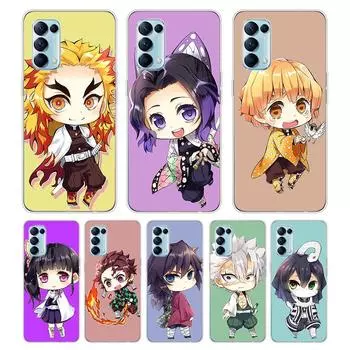 Kawaii Kimetsu No Yaiba для OPPO Reno7 SE 6 5 ZF 4G 5G Find X2 X3 Neo Lite Pro Plus прозрачный мягкий чехол для телефона OPPO Reno5 F 4G