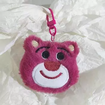 Kawaii Клубничный медведь плюшевый брелок автомобильные брелки для девочек прекрасный рюкзак кулон школьная сумка украшения подарки