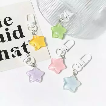 Kawaii конфетный цвет звезда брелок милый простой звездный брелок школьная сумка подвеска наушники подвесное украшение лучший друг подарки фиолетовый