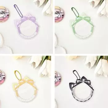 Kawaii кошачьи ушки бант кружевной ПВХ держатель значка для значка 58 мм японская аниме игра Baji чехол сумка для рюкзака брелок кулон