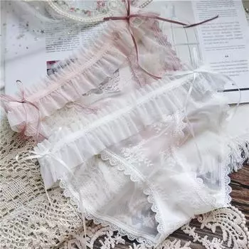 Kawaii красивое милое кружевное сетчатое сексуальное женское нижнее белье с низкой посадкой One Size чёрный