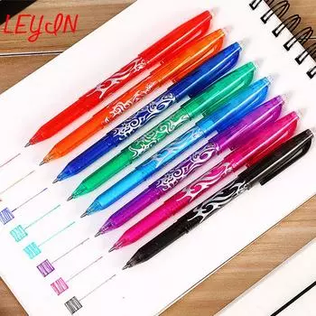 Kawaii красочная радужная стираемая ручка, новая креативная гелевая ручка для рисования, студенческие канцелярские принадлежности, многофункциональная ручка 0,5 мм, унисекс, ручки-пилоты, канцелярская ручка 1pcs чёрный