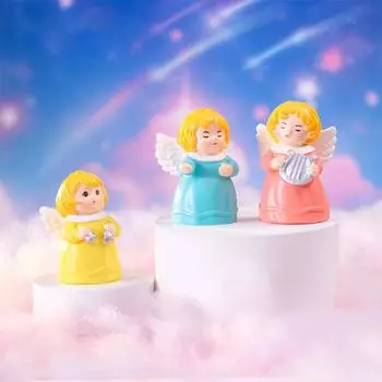Kawaii Креативные поющие ангелы Фигурки Мультяшные куклы Миниатюрные фигурки DIY Украшения для дома Настольные автомобили Маленькие украшения Подарки