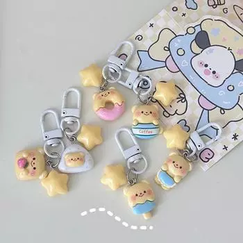 Kawaii креативный брелок в виде звезды с медведем, милый мультяшный брелок с машинкой, кулон, школьный рюкзак, украшения, аксессуары, детские игрушки, подарки